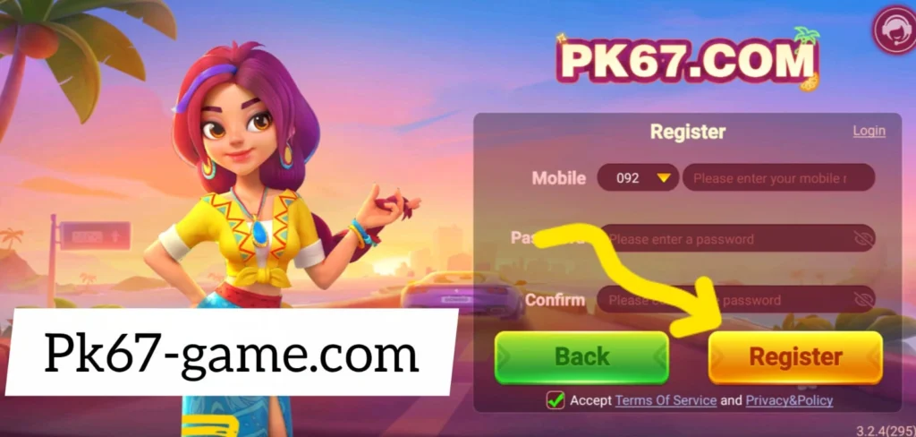 PK67 Game register